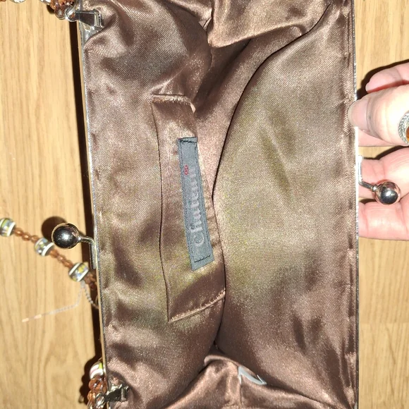 Elegant Brown Embroidered Clutch - Picture 3 of 3